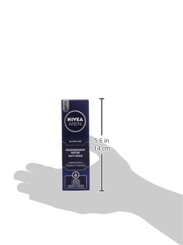 NIVEA MEN Active Age Regenerador Anti-edad Noche (1 x 50 ml), crema de noche para la piel madura del hombre, regenerador facial antiedad con 6 beneficios en 1 aplicación