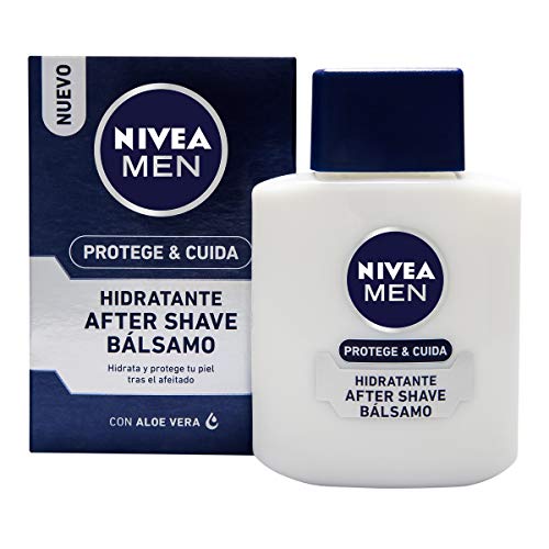 NIVEA MEN Protege & Cuida After Shave Bálsamo Hidratante en pack de 6 (6 x 100 ml), con aloe vera y provitamina B5, para el cuidado de la piel después del afeitado