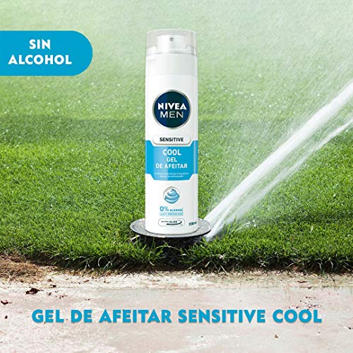 NIVEA MEN Sensitive Cool Gel de Afeitar, gel refrescante con 0% alcohol, gel de afeitado para una máxima protección de la piel sensible - 1 x 200 ml