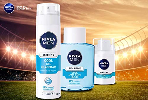 NIVEA MEN Sensitive Cool Gel de Afeitar, gel refrescante con 0% alcohol, gel de afeitado para una máxima protección de la piel sensible - 1 x 200 ml