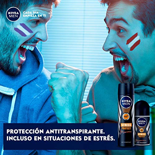NIVEA MEN Stress Protect Spray en pack de 6 (6 x 200 ml), desodorante antitranspirante para la sudoración por estrés, desodorante para hombre con 48 h de protección