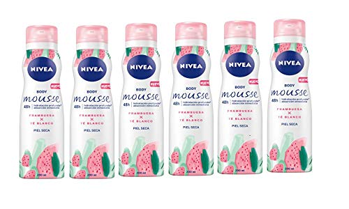 NIVEA, Mousse corporal (Frambuesa) - 6 de 200 ml. (Total: 1200 ml.)