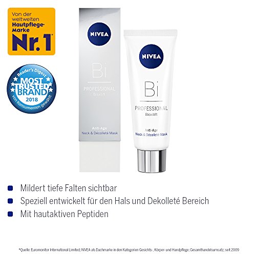 NIVEA PROFESSIONAL Bioxilift, mascarilla antiarrugas para cuello y escote, mascarilla antiedad para una piel firme, mascarilla reparadora profesional con efecto reafirmante, 1 x 75 ml