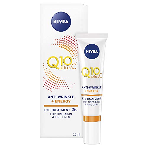 NIVEA Q10 Plus C Crema antiarrugas + Energy Eye Cream, crema para ojos antienvejecimiento con vitamina C y Q10 antioxidantes, uso diario, 15 ml