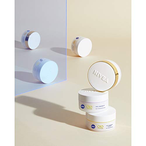 NIVEA Q10 Power Antiarrugas Cuidado de Día FP15 (1 x 50 ml), crema antiarrugas facial, crema hidratante con protector solar 15, crema de día antiedad