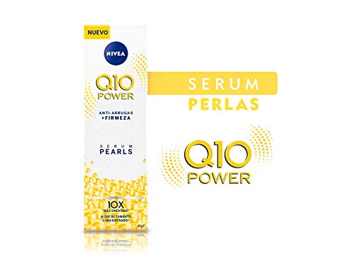 NIVEA Q10 Power Serum Perlas Antiarrugas + Firmeza (1 x 40 ml), sérum facial antiarrugas con creatina, ácido hialurónico y coenzima Q10, sérum reafirmante