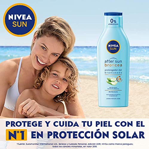 NIVEA SUN After Sun Loción Prolongadora del Bronceado (1 x 200 ml), loción hidratante con extracto natural promelanina para un bronceado solar duradero