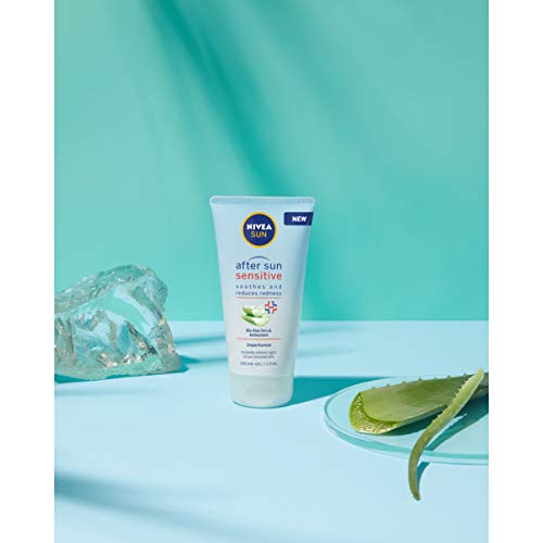 NIVEA SUN After Sun Sensitive Gel-Crema (1 x 175 ml), crema calmante con aloe vera, crema hidratante para piel sensible y con alergia al sol