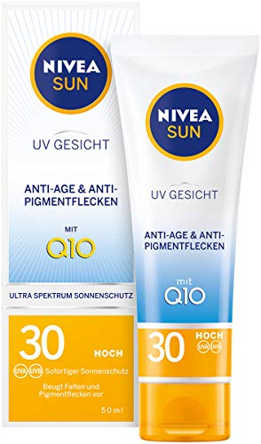 Nivea Sun Crema solar para cara, anti-age y antimanchas pigmento de luz, factor de protección 30, Tube, 50 ml