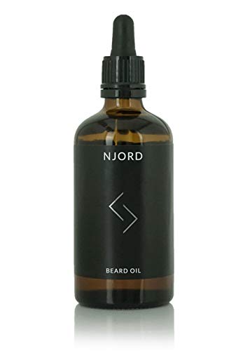 NJORD Beard Oil, Aceite Barba Hombre con Vitamina E, Aceite de Coco y Aceite de Macadamia; Estimula el Crecimiento Barba y aporta Suavidad a la Barba y Piel, 100 ml