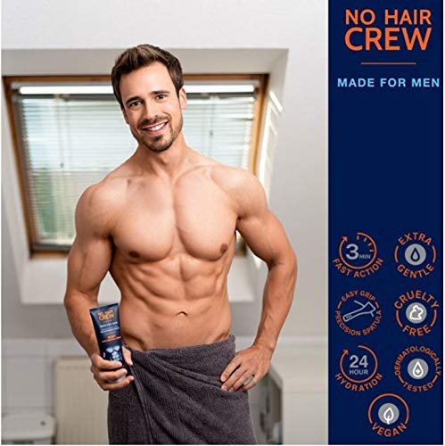 NO HAIR CREW Crema Depilatoria Íntima Premium - Extra Suave Hecha Para Hombres, 100 ml