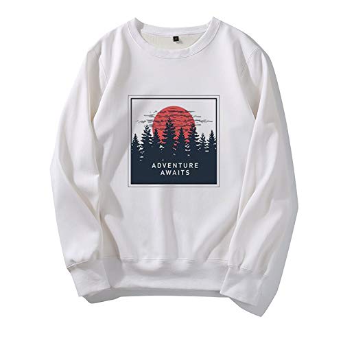 NOBRAND Suéter de manga larga para mujer de moda de verano con letra impresa Blanco blanco M