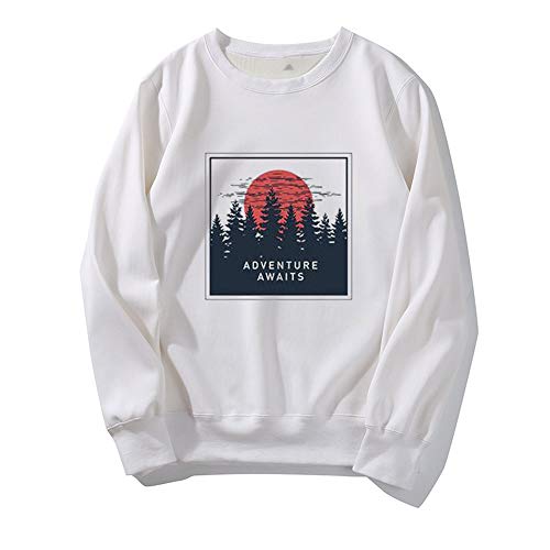 NOBRAND Suéter de manga larga para mujer de moda de verano con letra impresa Blanco blanco M