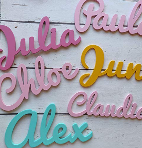 Nombres Decorativos Personalizados de madera para Decoración del Hogar, Comunión, Boda, Cumpleaños y Habitación de Bebe infantil de 25/35/45cm satinados