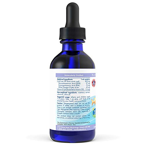 Nordic Naturals Baby Dha, 1050Mg Con Vitamina D3-60 Ml. 1 Unidad 140 g
