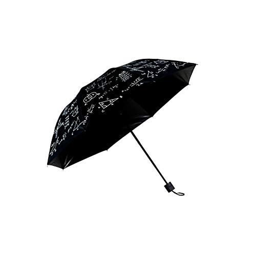 Novedoso Paraguas de fórmula matemática para Hombres, Paraguas de Lluvia Plegables, Paraguas de Viaje para Estudiantes de Secundaria, Parasol Soleado para Mujeres, Negro