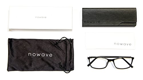 NOWAVE Gafas Neutras para PC, Smartphone, TV y Gaming | Eliminan la fatiga y la irritación visual | Gafas ANTI LUZ AZUL y UV para Pantalla | Filtro luz azul de descanso para pc | Unisex,ligera y negra