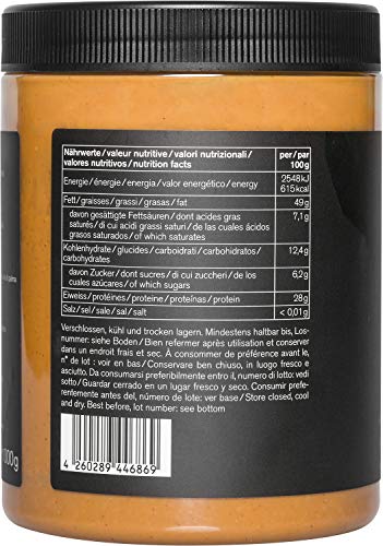 nu3 Crema de cacahuete - 3 kg - Peanut Butter pura y natural - Mantequilla de maní sin sal ni azúcar - Libre de aceite de palma y conservantes artificiales - con 21g de proteínas por cada 100g