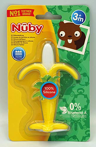 Nûby - Mordedor de silicona con forma de plátano - 3meses