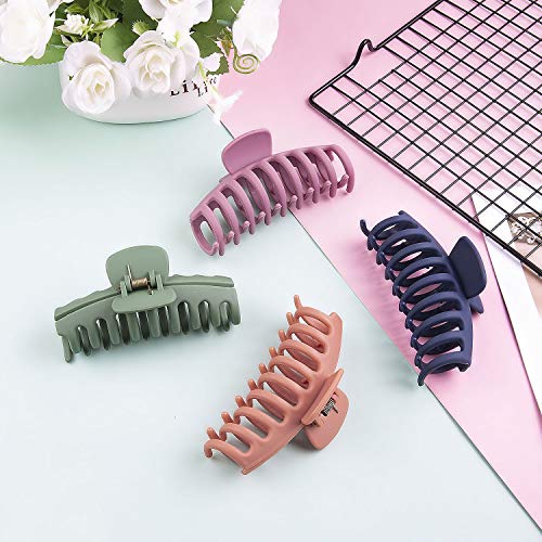 Nuevo Pinzas de pelo para mujer,Comius Sharp 4 Piezas 11 cm Clips Hebillas de Pelo Grandes de Plástico, Garra de Pelo Grueso de Mujeres,Pinza De Pelo Clips Pelo Para Mujer Pelo Accesorio.