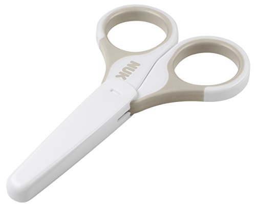NUK 10256389 – Tijeras para Uñas de bebé, seguro y preciso, 1 unidades), varios colores gris