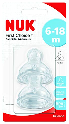 NUK First Choice+ Pack de 2 tetinas de silicona T2-L | 6-18 meses | 2 unidades