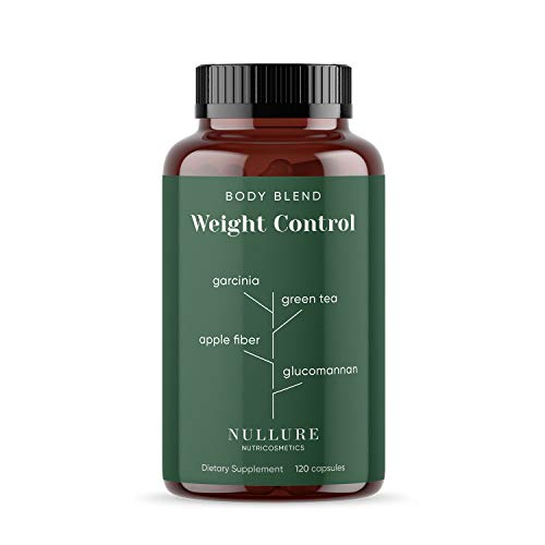 Nullure Weight Control fórmula Natural Triple Acción para quitar el hambre y adelgazar - Garcinia Cambogia + Té Verde + Bromelanina + Glucomanano + Raiz de Achicoria + Fucus