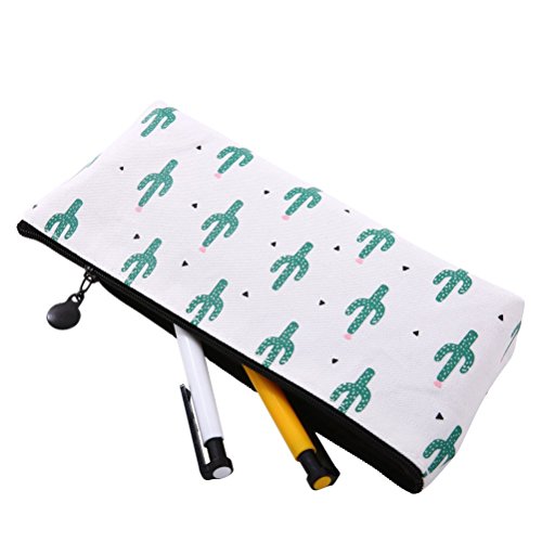 NUOLUX 3pcs Cactus Impreso Lápiz Lápiz Bolsa De Pluma Bolso De Maquillaje Bolsa De Papel