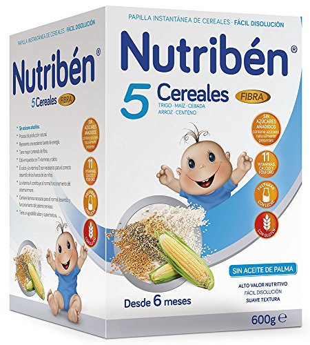 Nutribén Papilla 5 Cereales Fibra - 600 gr