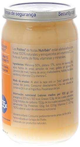 Nutribén Potitos De Manzana, Naranja, Plátano Y Galleta Desde Los 6 Meses 235 g