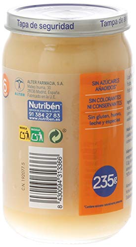 Nutribén Potitos De Manzana, Naranja, Plátano Y Galleta Desde Los 6 Meses 235 g