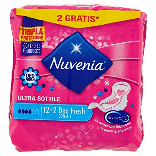 Nuvenia - Ultra Thin Deo Fresh - Compresas con alas - 14 unidades