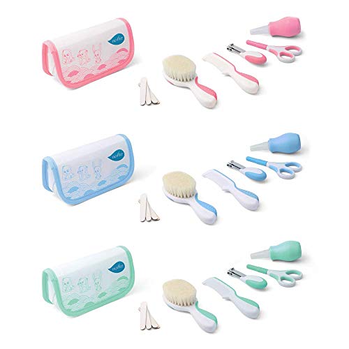 Nuvita 1136 - Set Para el Cuidado del Bebé – Estuche Para Cuidados e Higiene del Bebé - Kit para Uñas y Cabello - Aspirador Nasal – Ideal para Viajes – Libre de BPA – Marca Europea