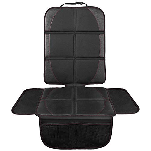 NWOUIIAY Protectores de Asiento para Coche Impermeable Antideslizante con Organizador Bolsillos para los Asientos de Coche de Bebé Fácil de Limpiar y Arreglar Negro