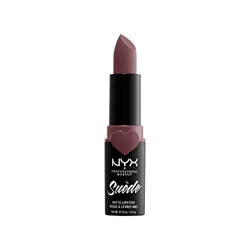 Nyx Professional Makeup Barra De Labios Mate De Larga Duración Y Cobertura Total Suede Matte Lipstick Tono 14 Lavender & Lace Color Gris Oscuro