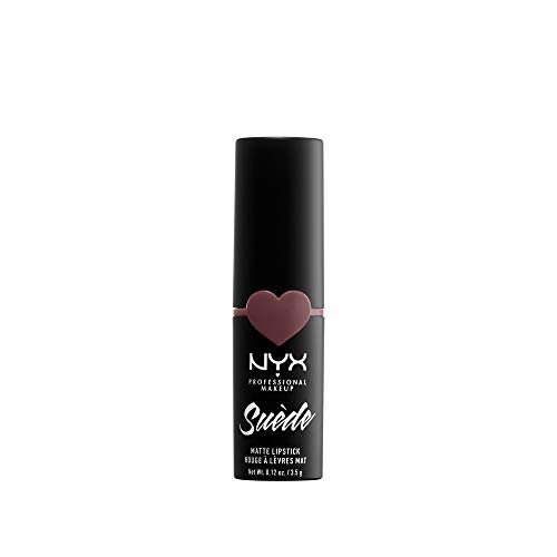 Nyx Professional Makeup Barra De Labios Mate De Larga Duración Y Cobertura Total Suede Matte Lipstick Tono 14 Lavender & Lace Color Gris Oscuro