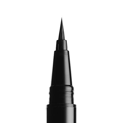 NYX Professional Makeup Delineador de ojos Epic Ink Liner, Punta de pincel, Resistente al agua, Fórmula vegana, Negro