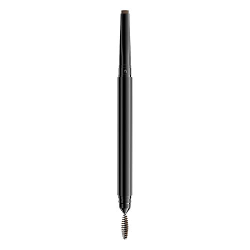 NYX Professional Makeup Lápiz de cejas Precision Brow Pencil, Dos lados: lápiz de cejas y cepillo espiral, Fórmula vegana, Tono: Ash Brown