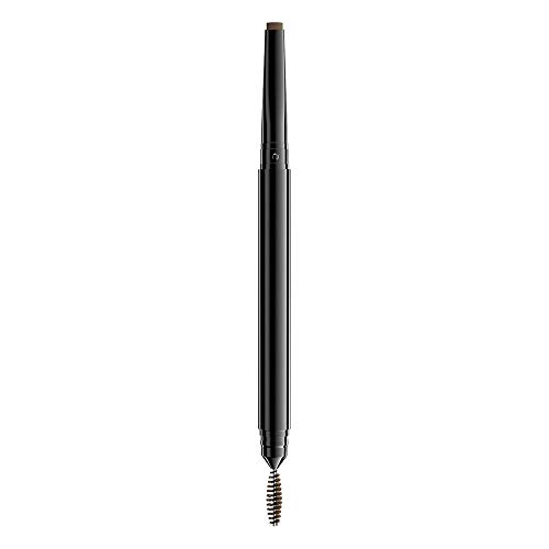 NYX Professional Makeup Lápiz de cejas Precision Brow Pencil, Dos lados: lápiz de cejas y cepillo espiral, Fórmula vegana, Tono: Ash Brown