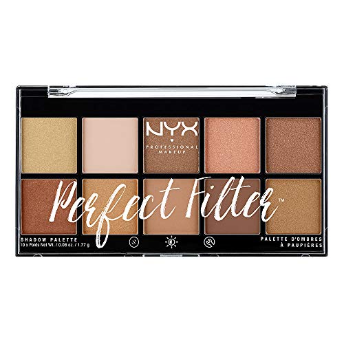 NYX Professional Makeup Paleta de sombras de ojos Perfect Filter Shadow Palette Tono 1 Golden Hour Color Multicolor