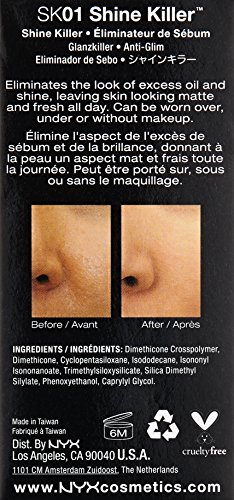 NYX PROFESSIONAL MAKEUP - Prebase de Maquillaje Shine Killer, Efecto Mate y Sedoso, Para Pieles Grasas - 20 ml