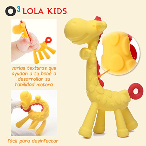 O³ Mordedor Bebe Refrigerante -5 Juguetes Bebes- Mordedor Bebes Congelador Fruta +Cepillo Dientes Bebe + Chupete Fruta Bebe-Alivian Dolor Encías