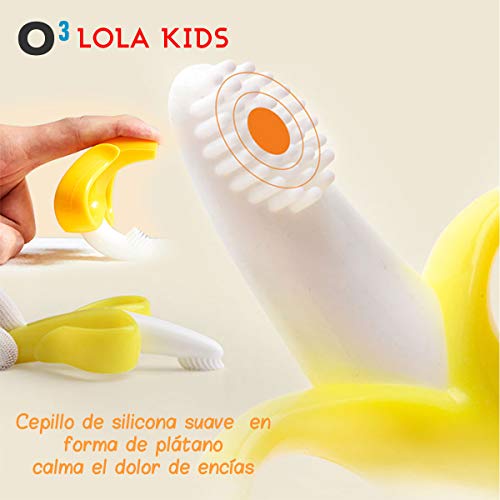 O³ Mordedor Bebe Refrigerante -5 Juguetes Bebes- Mordedor Bebes Congelador Fruta +Cepillo Dientes Bebe + Chupete Fruta Bebe-Alivian Dolor Encías