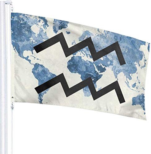 Oaqueen Banderas, Aquarius Flag: 3x5 FT Flag Tough The Strongest, Longest Lasting Flag National Flag Outdoor Flags