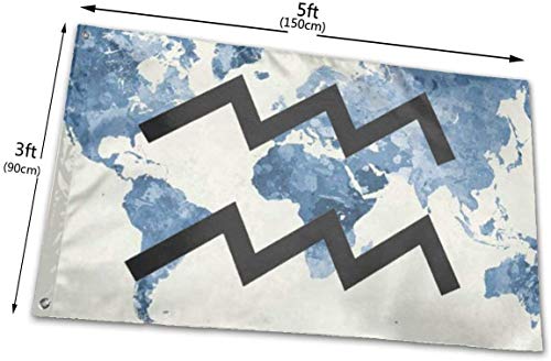 Oaqueen Banderas, Aquarius Flag: 3x5 FT Flag Tough The Strongest, Longest Lasting Flag National Flag Outdoor Flags