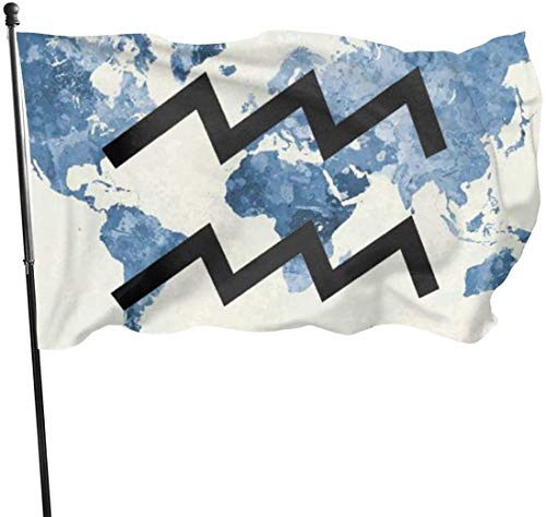 Oaqueen Banderas, Aquarius Flag: 3x5 FT Flag Tough The Strongest, Longest Lasting Flag National Flag Outdoor Flags