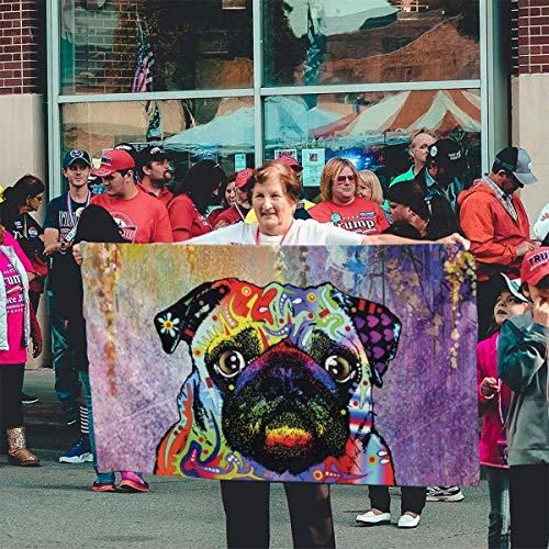 Oaqueen Banderas, Colorful Dog Flag: 3x5 FT Flag Tough The Strongest, Longest Lasting Flag National Flag Outdoor Flags