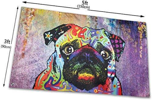 Oaqueen Banderas, Colorful Dog Flag: 3x5 FT Flag Tough The Strongest, Longest Lasting Flag National Flag Outdoor Flags