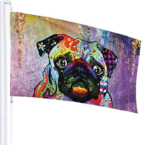 Oaqueen Banderas, Colorful Dog Flag: 3x5 FT Flag Tough The Strongest, Longest Lasting Flag National Flag Outdoor Flags