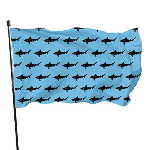 Oaqueen Banderas, Seasonal Blue Shark Garden Flag, Family Party Flag - 3 X 5 Ft